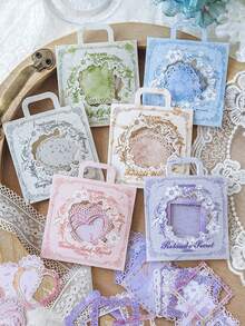 MOCARD 30 tờ/gói Giấy Scrapbook khung rỗng, Giấy thủ công trang trí DIY, Quà tặng ngày lễ, Vật liệu cắt dán thủ công, Đồ dùng học tập sáng tạo lập kế hoạch sổ lưu niệm cá nhân - Màu Xám nhạt - Xem 3