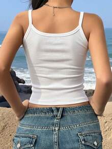 Women's Casual Solid Color Fitted Camisole - White - View 2
