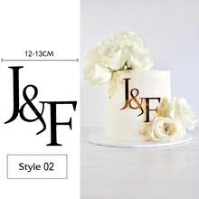 1 Stück personalisierter Hochzeitstorten-Aufsatz, Acryl Torte Dekoration, personalisierte Laser-geschnittene Dekoration, Hochzeits-Initialen Tortenaufsatz, Kommunion Dekoration - Mehrfarbig 1 - Übersicht 24