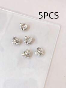 高级合金叠层美甲钻，5/30/50颗混合尺寸，适用于3D奢华美甲艺术 - 美甲沙龙专业用品 - 白色 - 查看 27