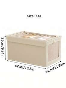 Large-Capacity Storage Basket: A Sturdy And Durable Fabric Storage Box, Suitable For Clothing Organization. It Is Equipped With A Transparent Observation Window And A Foldable Design For Easy Storage. Available In Beige And Gray, It Is A Clothing Organizer, Storage Box, Foldable Storage Box, And Viewing Window Storage Box. It Is A Great Helper For Clothes - Multicolor - View 20