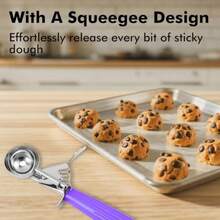 XZGB Ice Cream Scoop Cookie Scoop Set Incluede 1.2 OZ/ 2 OZ/ 4 OZ Scoop Portion Control For Cookie Dough Ice Cream Cupcake Muffin Mashed Potatoes Side Dish Pancake - XámXanhTím - Xem 6