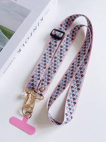 （2 个可调节紧固件随机）可调节绿叶手机挂绳，配有仿珍珠吊坠，适合工作 ID 或休闲使用，可作为送给母亲、家人、朋友、生日、节日的礼物，手机挂饰，手机链 - 彩色 - 查看 27