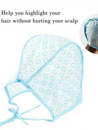 3pcs/Set Of Dip Dye Hair Caps With Hooks, 2pcs Hair Highlighting Crochet Hooks, 1pc Reusable DIY Hair Dye Cap, Professional Highlight Cap For Hair Dyeing And Highlights,Hair Salon, Hair Dye, Hair Picking Tools, Hair Salon, Hair Dye Tools, Hair Picking Hats