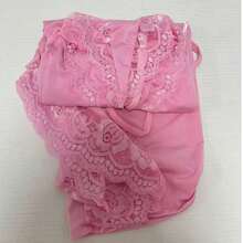 1pc Lace Trimmed Milk Silk Nightgown, Comfortable Lingerie Going Out - 粉色 - 查看 6