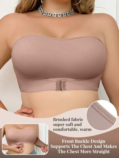 MIMILEMON Plus Size Women's Strapless Underwire Sports Bra - Lift, Enhance, Support, Comfortable And Fashionable, Perfect For Curvy Figures And Everyday/Activewear