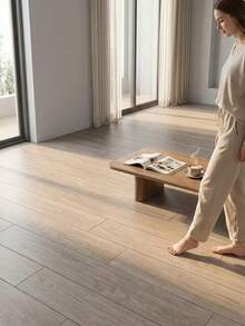 1roll Peel And Stick Vinyl Flooring Roll 17.72"X 118.11", Self Adhesive Vinyl Wood Flooring Planks Floor Tiles Stickers Waterproof For Bathroom Living Room Bedroom Kitchen RV Easy DIY Floor Coverings, Light Wood, Minimalist Home Decor - Multicolor - View 10