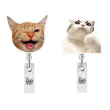 1pc Acrylic Cat Retractable Rotatable Badge Reel ID Card Holder Keychain - Multi-color a - View 16
