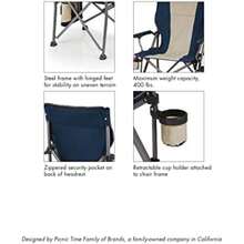 Picnic Time Big Bear Camp Chair Silla Plegable(Negro -) - Multicolor - Ver 7