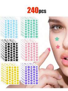 240pcs Star Stickers, Five-Pointed Star Holiday Party Stickers, Decorative Stickers For Cosmetics And Decorative Accessories, Suitable For Parties, Party Face Decoration Stickers, Holiday Party Decoration Stickers, For Decorative Use Only,Giveaways,Travel,Cheap Stuff,Travel Essential - Multicolor - View 1