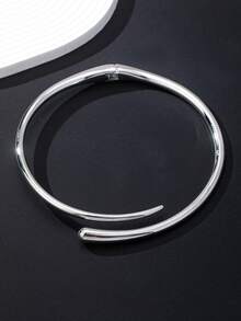 时尚合金水滴元素耳环、戒指、手链、波浪形吊坠项链套装，适合女性日常佩戴、节日、礼物、海滩派对 - 銀色 - 查看 11