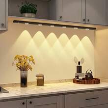 Đèn cảm biến chuyển động LED, Tự động gắn, Đèn ngủ LED, Đèn hình chữ C có thể sạc lại, Đèn tủ quần áo, Đèn nền cầu thang, Thích hợp cho nhà bếp, Đèn LED, Đèn tường, Đèn LED Luz, Đèn, Đèn phòng ngủ - Ba màu - Xem 5