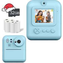 儿童数码相机，即时打印相机 - 内含32GB存储卡和3卷相纸。具备拍照、录像、DIY和游戏功能，也是绝佳的圣诞节和新年礼物。 - 开学季礼物 - 彩色 - 查看 16