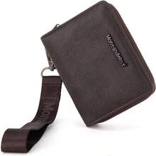 - portafolios pequea para mujer con forro de bloqueo RFID, ligera y fcil de transportar, Caf, Small - Cafetería - Ver 2