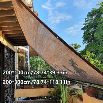 1件装户外遮阳网，便携式隐私网，带孔眼和支撑带，采用耐用高密度聚乙烯材料，适用于门廊、露台、花园、后院、凉棚、泳池边、野餐、露营、徒步旅行等户外场所。