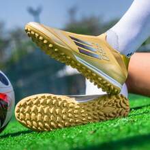Men's Football Shoes Indoor Football Shoes Professional Lightweight Grass Leather Shoes Adult Shoes Football Boots Wear-Resistant - Gold - View 9