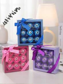 1 Pack, Rose Soap Flower Gift Valentine's Day Gift For Girlfriend Wedding Gift Simulation Soap Flower Box Set Creative Gifts - Multicolor - View 3