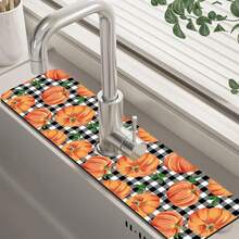 VIKAMA-alfombrilla protectora salpicaduras para fregadero de cocina, copo de nieve de Navidad, absorbente, de secado rápido, para drenaje de grifo, protector salpicaduras para fregadero de cocina - GGZN52-16 - Ver 3