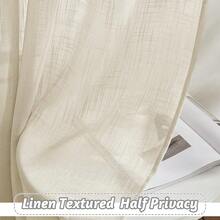 RYB HOME Extra Long Sheer Curtains - Soft Subtle Linen Textured Fabric Sheer Draperies Privacy Sun Light Filtering For Sunroom Bedroom Office Family Room, 52 X 108 Inch Long, 1 Pair, Warm Beige,52inchWx108inchL(Packof2),WarmBeige - Màu be ấm áp - Xem 6