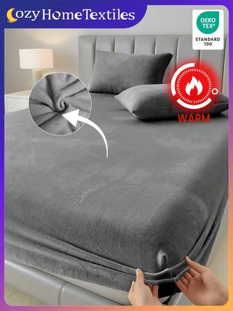 2/3pcs Solid Color Crystal Velvet Fitted Sheet Set, Bedding, Sheet Sets With Pillowcases, Cozy And Breathable Bedding Set, Skin-Friendly And Comfortable, Comforter Cover Set, Soft And Anti-Pilling, Cute Home Textile, Room Decor, 1 Fitted Sheet And 1/2 Pillowcases, Pillow Not Included, Fits For Twin Full King Queen All Size Beds, Suitable For All Seasons