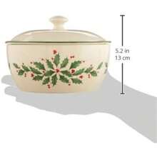 Lenox Holiday ón para salsa con esparcidor, Cazuela cobierta, Ivory, Pequeño, 1(Cazuela cubierta) - Multicolor - Ver 3