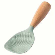 1pc Heat-Resistant Silicone Spoon With Wooden Handle - Nonstick Kitchen Tool For Nonstick Pans, Rice Cookers, And Dorm Use, Durable & Easy To Clean, Perfect For Home, School, And Dorm Kitchens, Dorm Kitchen - màu xanh lá - Xem 7