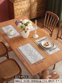 Vintage Simplistic Linen & Coarse Yellow  Table Runner, Tea Table Cover, Imperious Lace Border, Kitchen Essential, Dining Table Protection Against Dirt And Heat, Four Season Applicable, Tablecloth, Home Decoration, Daily Family Gathering, Festival Parties, Dinner Party, Birthday, Festival Decorations, Indoor & Outdoor Party Wedding Decor, Series Size Table Runner, 1PC