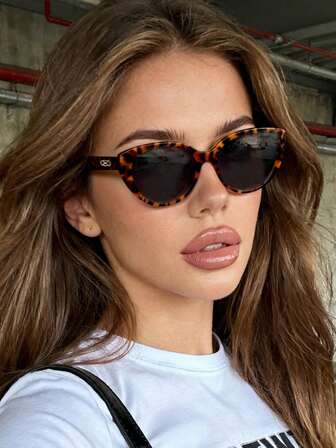 1 pieza Gafas de moda con marco grande y colorido de estilo europeo y americano, gafas de estilo elegante para mujeres