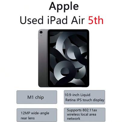 Apple iPad Air 5 đã qua sử dụng, chip M1, phiên bản Wi-Fi 10.9 inch, 64/256GB, trang bị RAM 8GB (phiên bản Trung Quốc, không có eSIM). 256GB (tình trạng 9.7/10, pin khoảng 84%) 64GB (tình trạng 9.8/10, pin khoảng 93%) Màu xám.