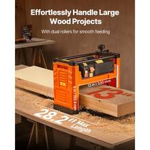 Thickness Planer, Two Speed, 13-Inch Width Worktable Power Benchtop Planer, Three-Blade, 2000W 23500 RPM Powerful Motor, Dual Rollers, Over Protection, Woodworking For Hard & Soft Wood Material - US B Type Plug(110-127V) - View 5