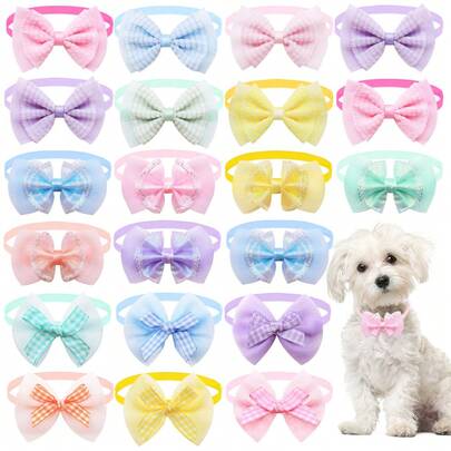 10/20/30PCS/ Lace Pet Dog Bowties Summer Cute Bow Tie Neckties For Dogs Pets Adjustable Dog Grooming Accessories Pet Supplies For Dogs