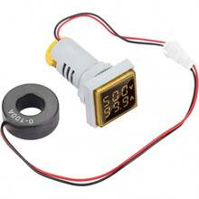 Pantalla de Voltaje de CA Voltímetro Digital LED, Amperímetro de 120 V CA 80 300 V Pantalla Digital Pantalla de Alta Precisión Indicador de Medidor de Corriente de Voltaje - Amarillo - Ver 9