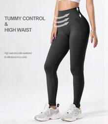 GILLYA Contour 2.0 sin costuras para levantamiento de glúteos y cintura alta para ropa deportiva, yoga, gimnasio - Rosa rojo - Ver 9