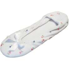 WSXC Isotoner Women's Embroidered Terry Ballerina Slippers - 白色軟領結 - 查看 1