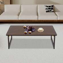Folding Floor Table, Foldable Coffee Table, Sitting Dining Table 31.5*15.75*11.81in - Walnut Color - View 1
