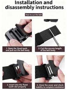 1/4/6pcs Outdoor Plastic Buckle Nylon Tactical Belt For Boy - Durable Woven Fabric Belt, Suitable For Sports And Training - Metal-Free Canvas Belt, Suitable For Daily Wear - Multicolor - View 6