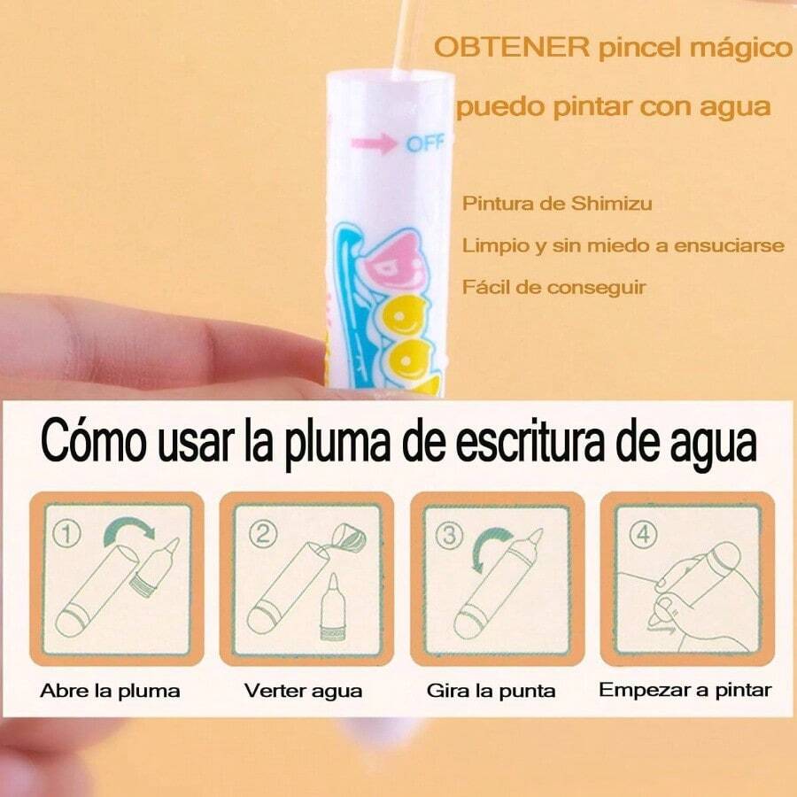 Libros Para Colorear Con Agua Para Nios Pequeos, Pintura Reutilizable Con Almohadilla De Actividades Acuticas, Libros De Educacin Temprana, Regalos Navideos Para Nios. Dinosaurio - Dinosaurio - Ver 1