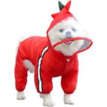 WSXC Dog Raincoat Waterproof And Quick-Drying Puppy Rain Coat With Hood And Leash Hole Cute Hooded Rain Poncho Gear Clothes For Small Medium Large Dogs DinosaurXX-Large - Dinosaur - 查看 1