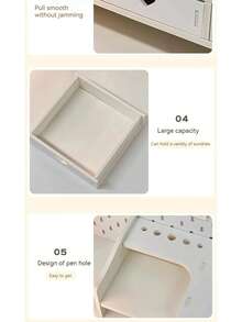 1. 符合人体工学的心形大象桌面显示器支架 - 带 3 个抽屉，19.49 英寸白色 PVC 电脑支架，适用于办公室和学生桌面，多功能增高垫，可放置于桌面储物抽屉中，节省空间设计，适合办公室、家庭工作空间，也是情人节、斋月礼物的理想之选。 - 彩色 - 查看 10