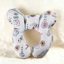 1个河马图案U型汽车座椅颈部支撑枕，适合0-12个月宝宝，可作礼物，图案位置随机，新旧Logo随机发送