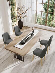 Goeurvant Silla de Comedor Ergonómica Moderna con Respaldo Curvo - Juego de 2 piezas / 4 piezas / 6 piezas - Gris - Ver 2