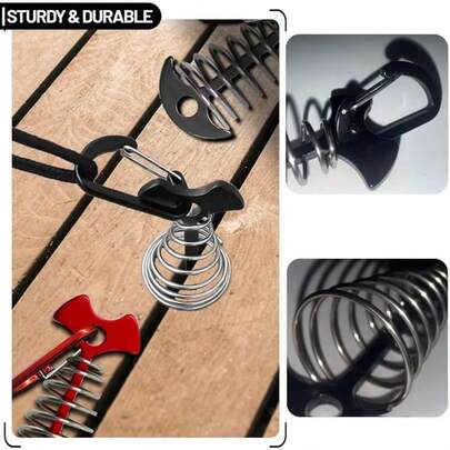1pc Camping Spring Clip Hook, Outdoor Table & Chair Gap Hanging Hook, Universal Suspension Clip