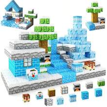 Magnetic Building Blocks Set, Create Fridge Kingdom World, Children's STEM Sensory Cube Construction Montessori Educational Toys, Build Magnetic Mining World, Enhance Problem-Solving Ability, Halloween, Christmas And Birthday Gift, Magnetic Building Blocks Toy Set, Perfect Sensory DIY Toy, Suitable For Boys And Girls, Endless Fun (Some Colors And Patterns Are Random) - Multicolor - View 2