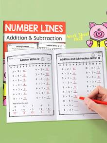 1pc Reusable Math Practice Workbook, Addition & Subtraction Exercises, Writing Practice, Student Stationery, School Supplies, Fantasy Book, Back To School/Christmas Gift, Suitable For Learning Rewards, Holiday Or Birthday Gifts, Stationery