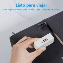 Glückluz Regleta Multicontacto con 4 Puertos USB(2 Tipo C), Conector Múltiple con 3 M Plana Electrica Extensión, Enchufe Múltiple Extensión con Protector de Sobretensión, Ideal para el Hogar, Oficina - Tipo de Enchufe B USA (110-127V) - Ver 8