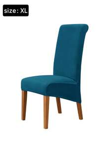 1 pièce, Housse de chaise de salle à manger en velours bleu-vert élégante - Douce, lavable, élastique et ajustée. Convient pour la maison, le restaurant, les banquets. Mélange de polyester lavable en machine, sans motif imprimé. Housse de chaise, housse de chaise de banquet ; Housse en velours bleu-vert ; Housse de chaise élastique et ajustée, chaise de salle à manger en velours, convient pour Noël et d'autres festivals multiples - Lac bleu - Voir 7