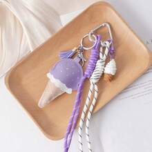 Creative Cute Leather Ice Cream Pendant, Mini Lollipop Bag Charm - 紫色 - 查看 2
