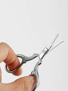 Retro Nose Hair Scissors Trimmer - Silver - View 1