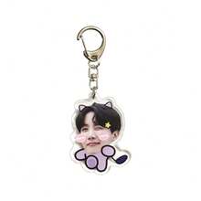 1pc Q-Version Keychain, 2025 New Cartoon Big Head Keyring, Cute KPOP Idol Bag Pendant, Acrylic PVC Fan Merchandise, Backpack & Car Key Decor, Pop Music Collectible, ARMY Fan Birthday & Holiday Gift - Multicolor - View 12
