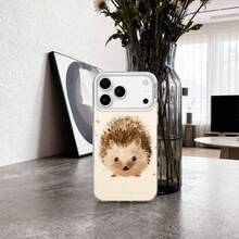 Adorable Hedgehog-Themed Phone Case, A Stylish Protective Cover And A Perfect Gift For Women, Featuring A  Animal Design In Beige, Compatible With For Models 17, 17 Pro, 17 Air, 17 Pro Max, 16, 15, 14, 13, 12 Pro, Pro Max Plus, And S22 - Black - View 5